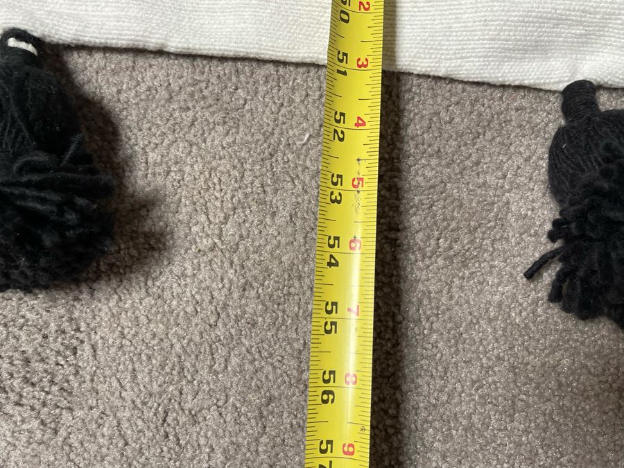 Moroccan Pom Pom Hand-Woven Blanket Made Of 100% Quality Cotton Size Small 62 X 55 Retails $140 [Photo 5]