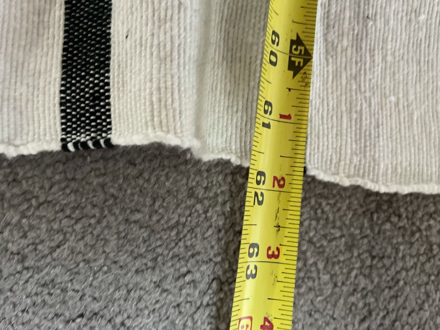 Moroccan Pom Pom Hand-Woven Blanket Made Of 100% Quality Cotton Size Small 62 X 55 Retails $140 [Photo 4]