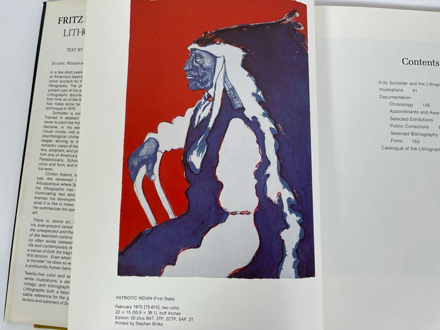 First Edition 1975 Fritz Scholder Lithographs Artist Hardcover Book Plus Seven Original Film Slides Showing The Artist Painting An Original Painting From Start To Completion [Photo 7]