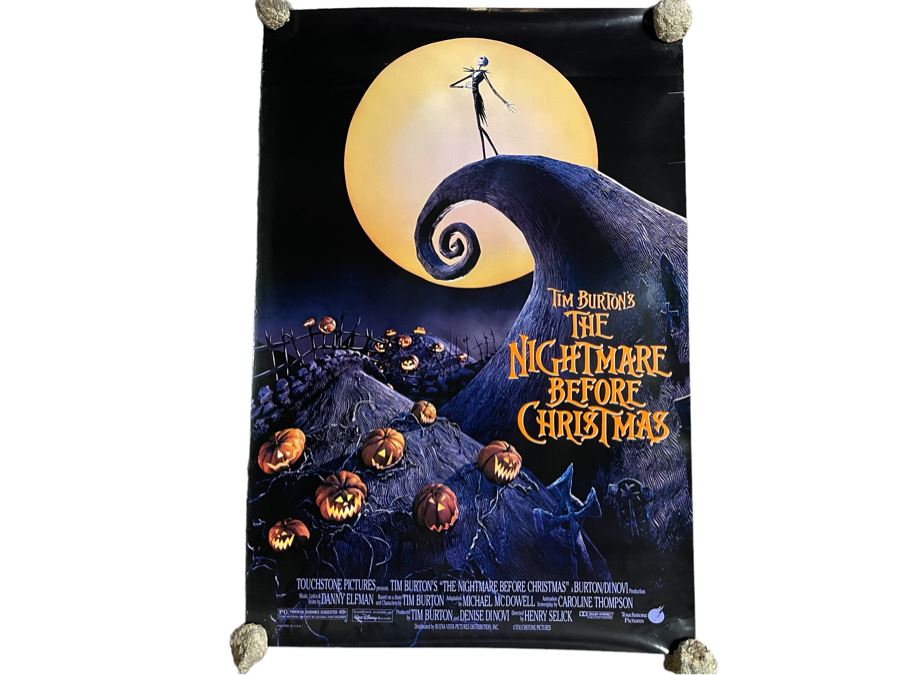 Vintage Tim Burton's The Nightmare Before Christmas Movie Poster 27 X 40.5