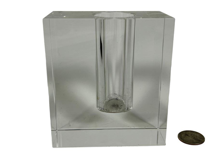 Vintage Lucite Vase 4W X 2D X 4H [Photo 1]