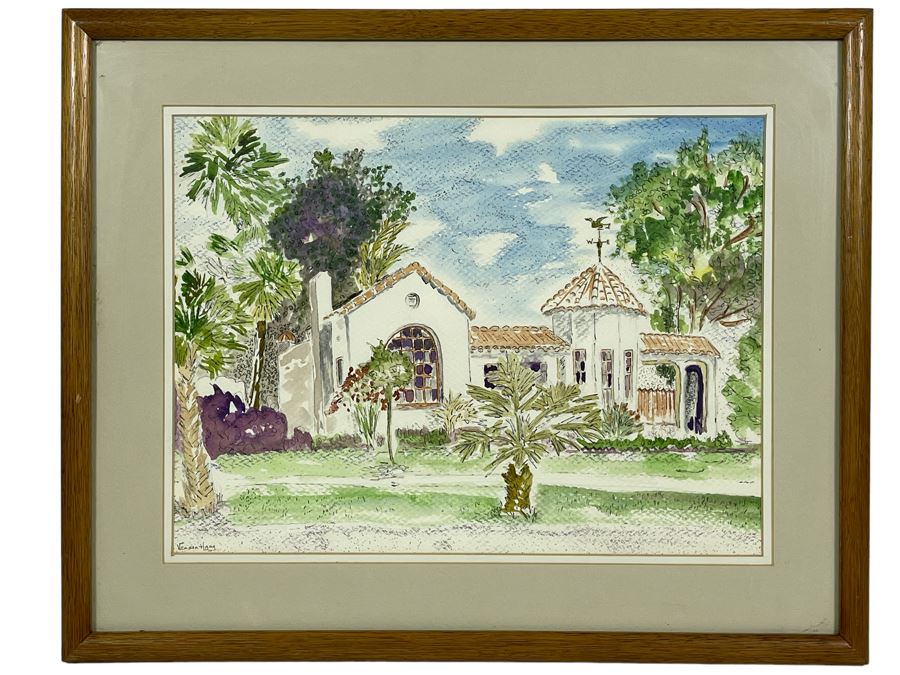 Original Signed Framed Watercolor Painting By Maria 'Van Den Haag' Becker 15.5 X 11.5 Frame Measures 21 X 17 [Photo 2]