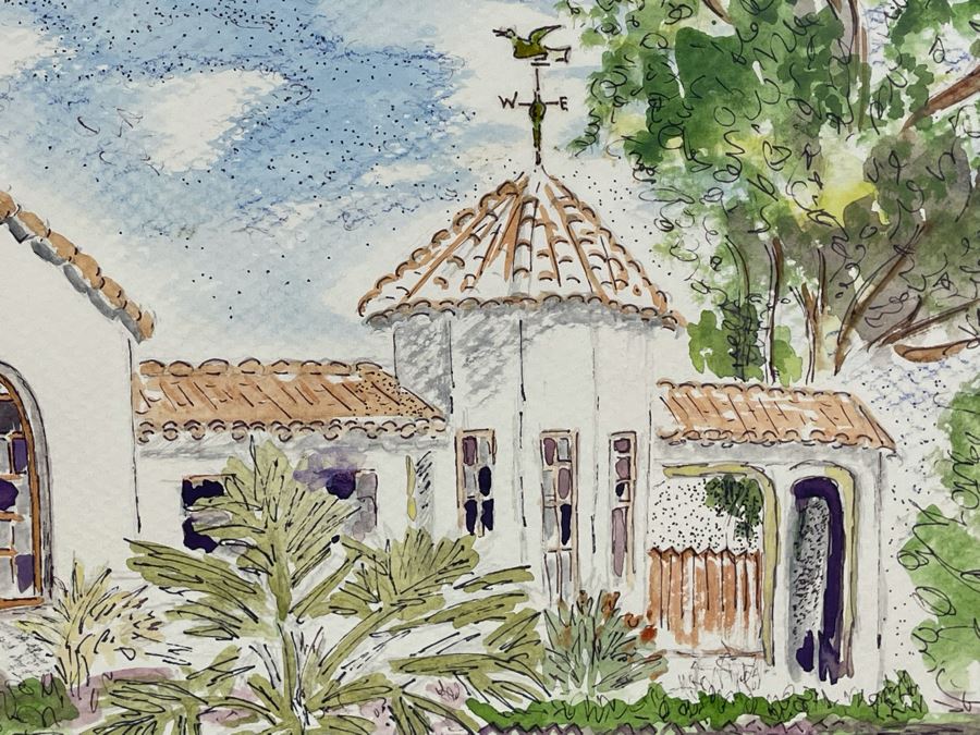 Original Signed Framed Watercolor Painting By Maria 'Van Den Haag' Becker 15.5 X 11.5 Frame Measures 21 X 17 [Photo 5]