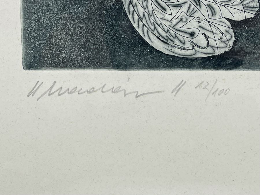 Hand Signed Print Of Birds Artist Signature Illegible 10 X 16 Framed 17 X 24 [Photo 4]