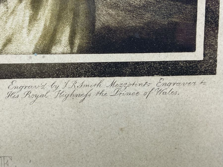 A Bachante Mezzotint Etching Engraved By J R Smith Mezzotint Engraver To His Royal Highness The Prince Of Wales Painted By Sir Joshua Reynolds 9 X 11 In Vintage Gilt Wooden Frame 15 X 17.5 [Photo 7]