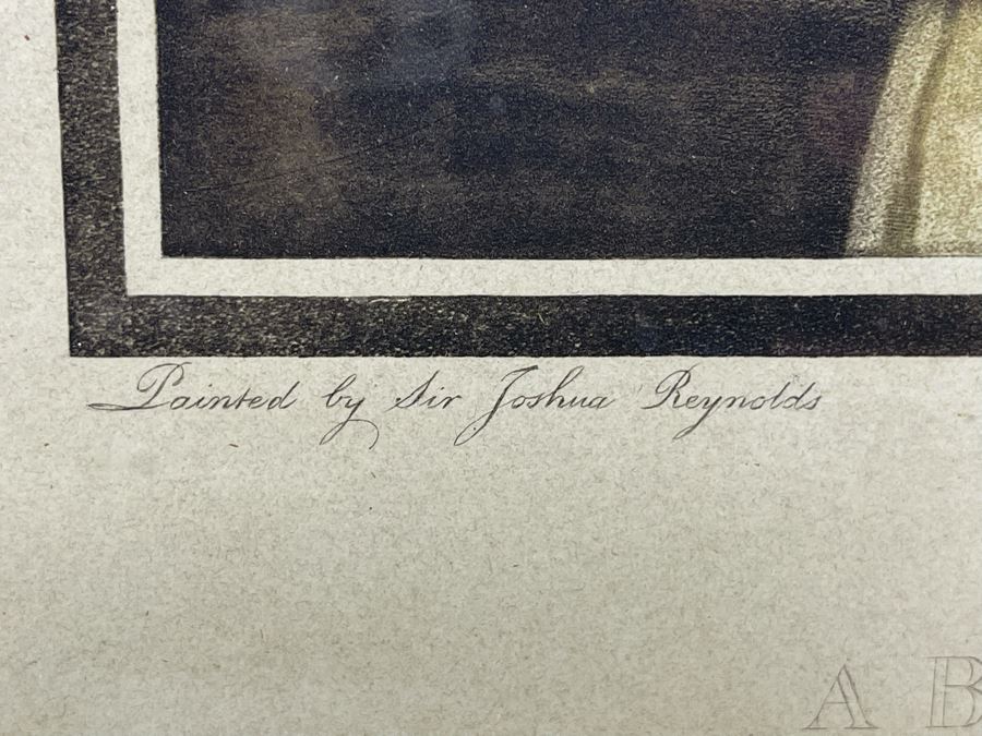 A Bachante Mezzotint Etching Engraved By J R Smith Mezzotint Engraver To His Royal Highness The Prince Of Wales Painted By Sir Joshua Reynolds 9 X 11 In Vintage Gilt Wooden Frame 15 X 17.5 [Photo 6]