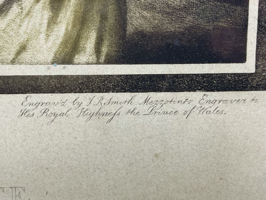 A Bachante Mezzotint Etching Engraved By J R Smith Mezzotint Engraver To His Royal Highness The Prince Of Wales Painted By Sir Joshua Reynolds 9 X 11 In Vintage Gilt Wooden Frame 15 X 17.5 [Photo 8]