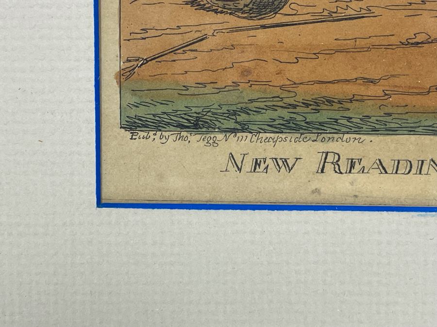 Vintage London Etching Titled New Reading Or Shakespeare Improved Humbly Dedicated To The Keen Critic Of Drury Lane By A Poor Author 13.5 X 9.5 Framed 23 X 19 [Photo 8]