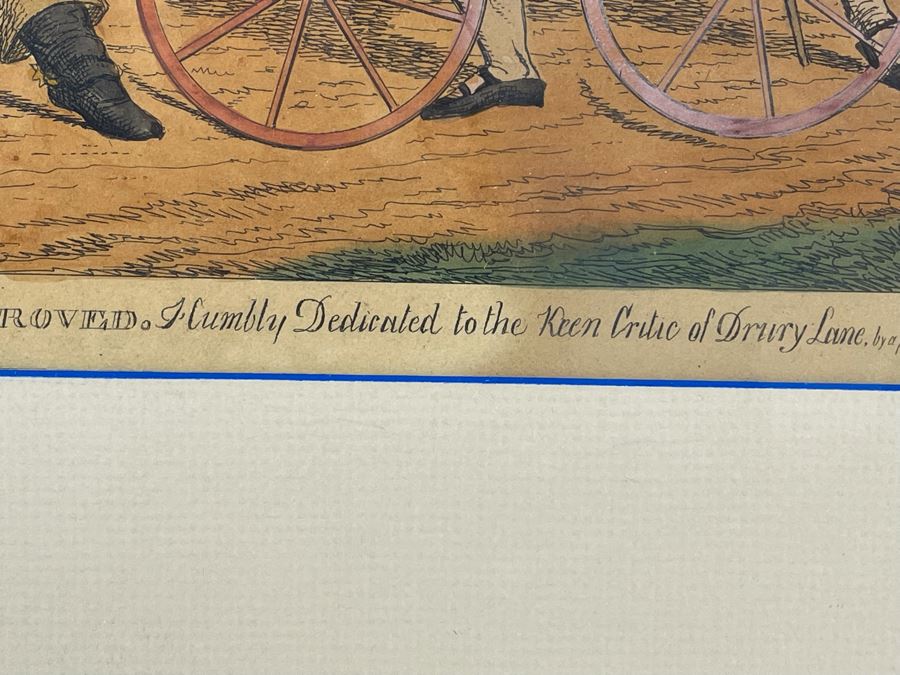 Vintage London Etching Titled New Reading Or Shakespeare Improved Humbly Dedicated To The Keen Critic Of Drury Lane By A Poor Author 13.5 X 9.5 Framed 23 X 19 [Photo 11]