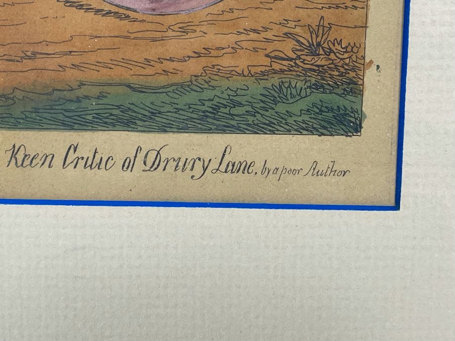 Vintage London Etching Titled New Reading Or Shakespeare Improved Humbly Dedicated To The Keen Critic Of Drury Lane By A Poor Author 13.5 X 9.5 Framed 23 X 19 [Photo 12]