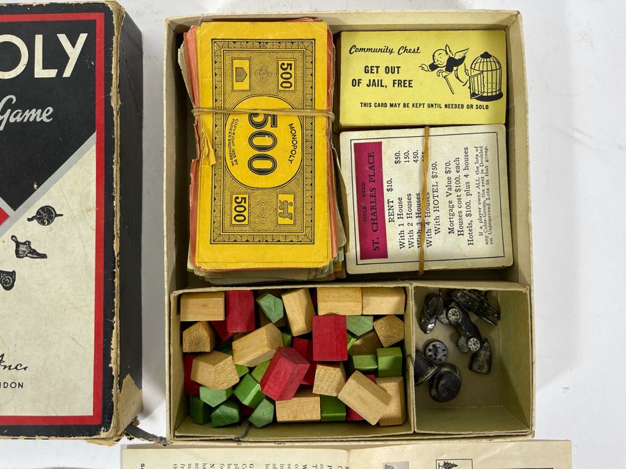 Vintage 1936 Monopoly Game Pieces (No Board) Parker Trading Game [Photo 4]