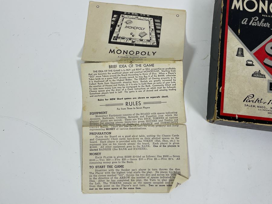 Vintage 1936 Monopoly Game Pieces (No Board) Parker Trading Game [Photo 11]