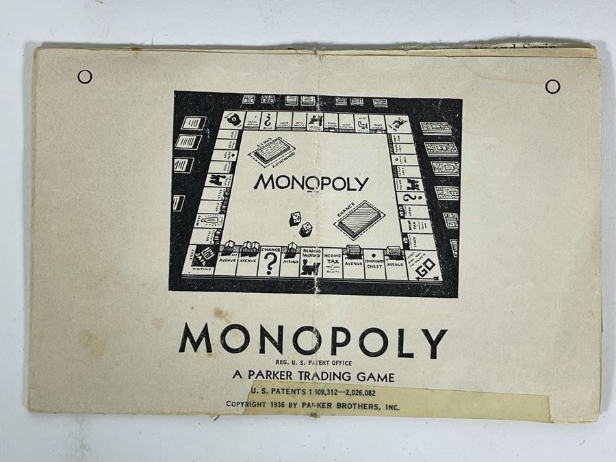 Vintage 1936 Monopoly Game Pieces (No Board) Parker Trading Game [Photo 8]