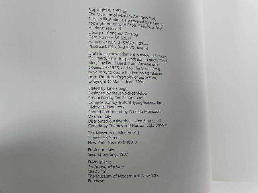 Paul Klee Softcover Art Book From The Museum Of Modern Art, New York Second Printing 1987 [Photo 6]