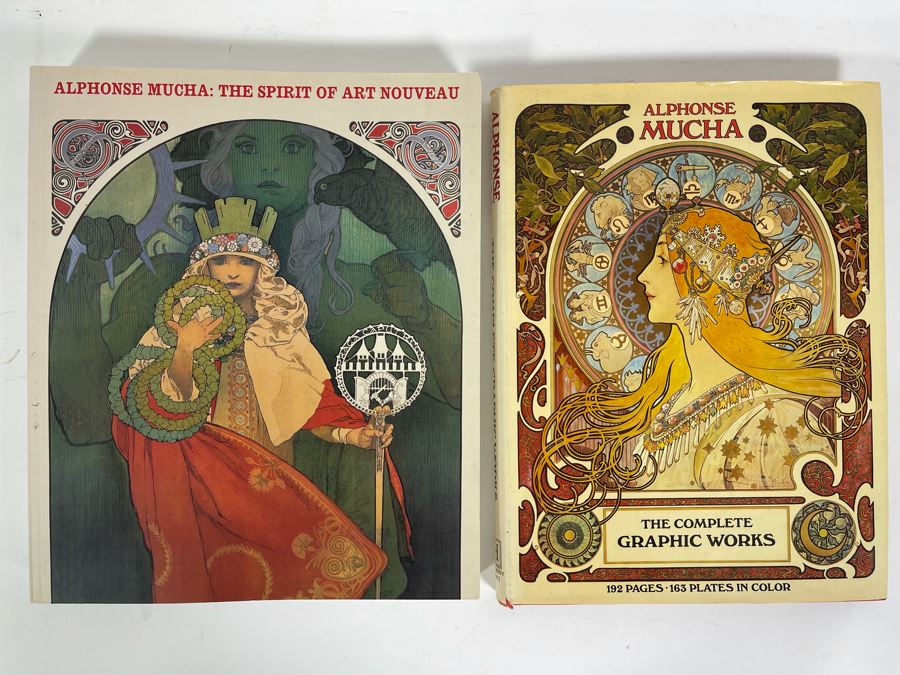 Pair Of Alphonse Mucha Art Nouveau Artwork Books [Photo 2]