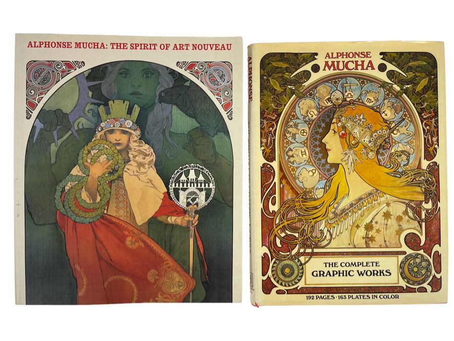 Pair Of Alphonse Mucha Art Nouveau Artwork Books [Photo 1]