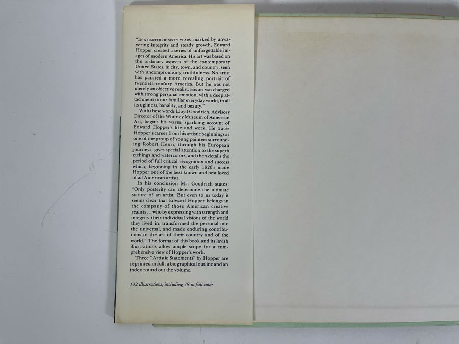 1983 Edward Hopper Hardcover Artist Book [Photo 3]
