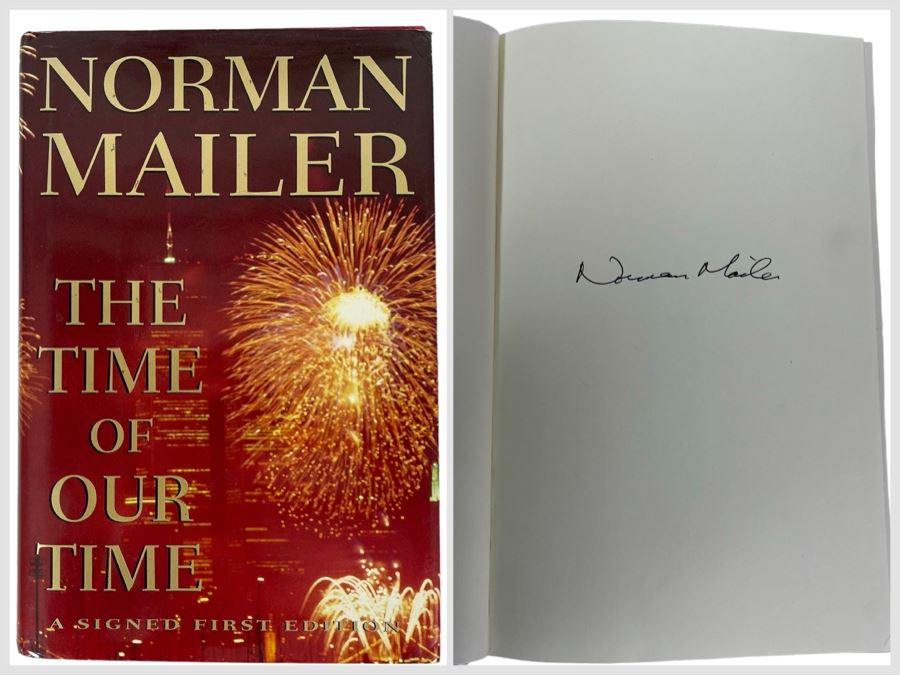 Hand Signed First Edition Norman Mailer Book The Time Of Our Time