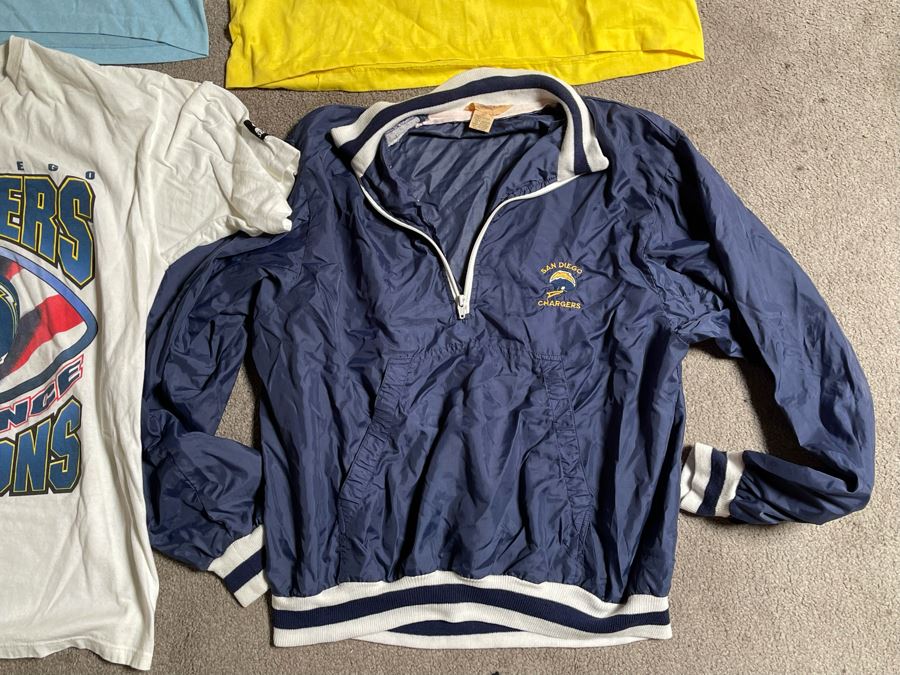 Three Vintage NFL San Diego Chargers Shirts And One Vintage San Diego Chargers Jacket [Photo 8]