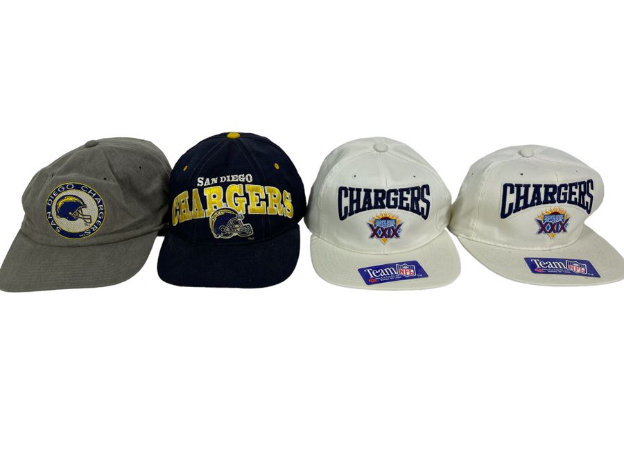 Two New NFL San Diego Chargers Super Bowl XXIX New Era Hats And Two Vintage San Diego Chargers Hats [Photo 1]