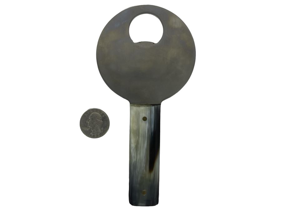 Carl Aubock Mid-Century Bottle Opener Stainless Steel Handle With Horn Handle Stamped Stainless Austria [Photo 2]