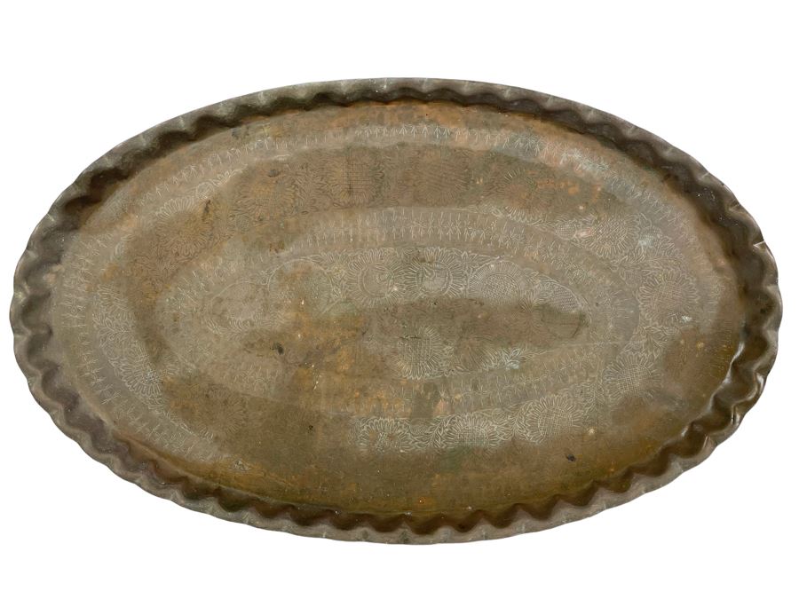 Large Etched Copper Tray 34 X 21