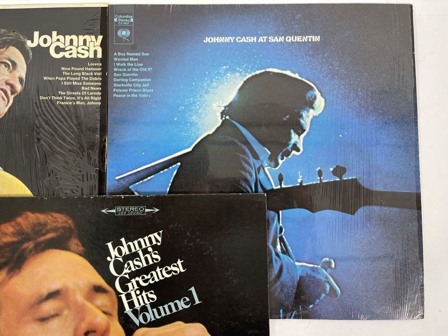 Three Johnny Cash Vinyl Record Albums [Photo 3]