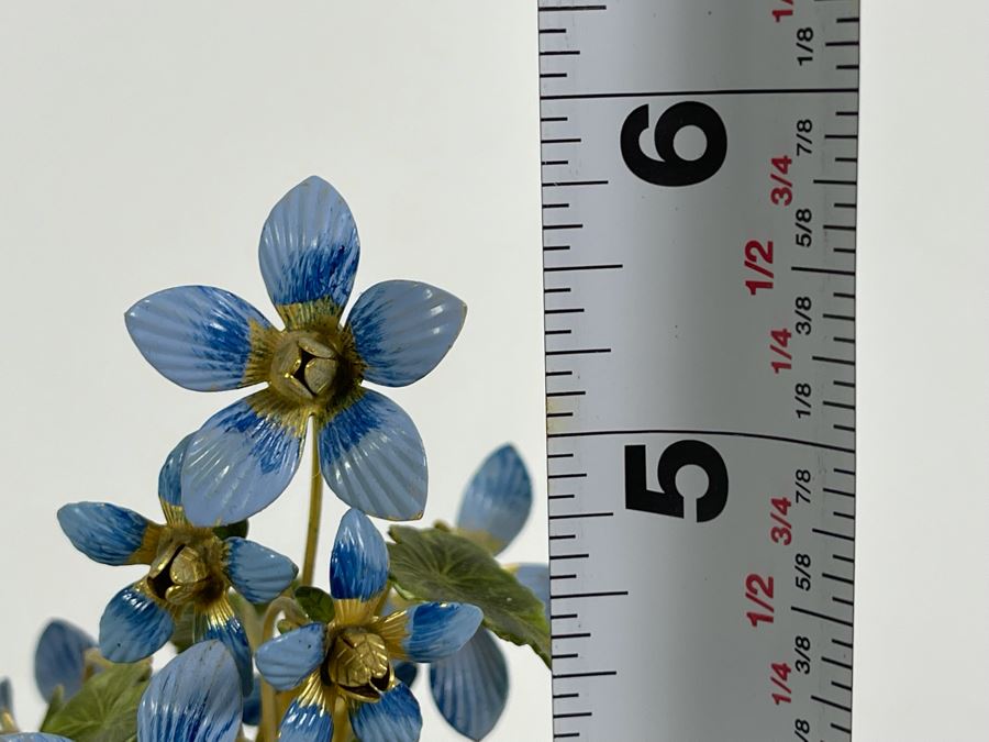 Gorham Sterling Silver 'Fleurs Des Siecle' Miniature Enamel Flowers Pot 5.5H 177g [Photo 8]