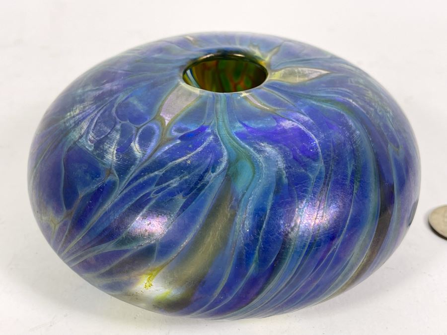 Signed Ivan Adaniya Studio Art Glass Vase 1996 [Photo 3]