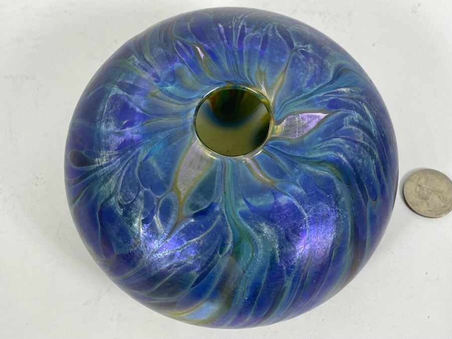 Signed Ivan Adaniya Studio Art Glass Vase 1996 [Photo 4]