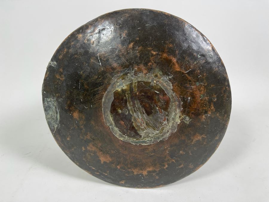 Antique Middle Eastern Islamic Hand Hammered  Brass Bowl [Photo 11]