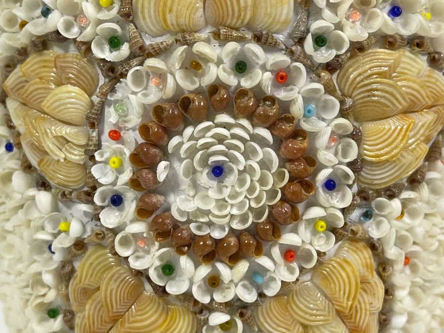 Pair Of Stunning Handmade Mid-Century Shell Covered Vases 9H [Photo 14]