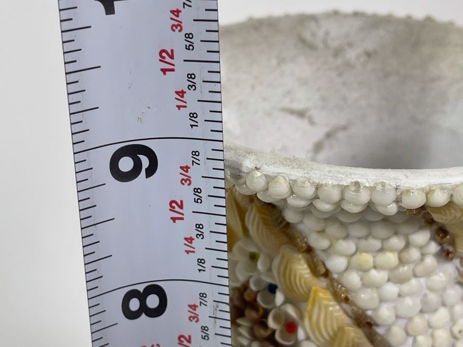 Pair Of Stunning Handmade Mid-Century Shell Covered Vases 9H [Photo 18]