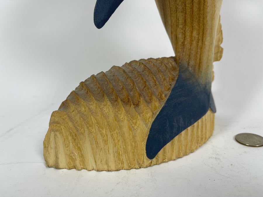 Carved Wooden Dolphin Sculpture 7.5W X 3D X 18.5H [Photo 5]