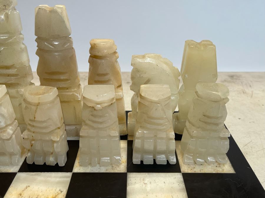 Hand Carved Marble Chess Pieces With Marble Board 16.5W X 16.5D X .75H [Photo 11]