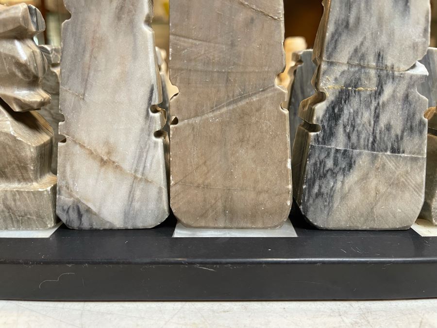 Hand Carved Marble Chess Pieces With Marble Board 16.5W X 16.5D X .75H [Photo 16]