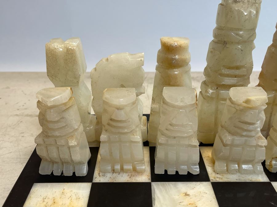 Hand Carved Marble Chess Pieces With Marble Board 16.5W X 16.5D X .75H [Photo 9]