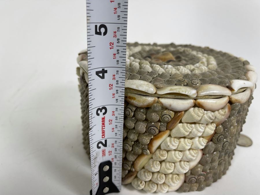 Pair Of Handmade Nesting Shell Decorated Boxes By Gloria Vanderbilt 6.5W X 6D X 4H [Photo 22]