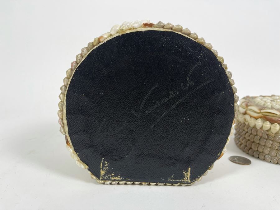 Pair Of Handmade Nesting Shell Decorated Boxes By Gloria Vanderbilt 6.5W X 6D X 4H [Photo 14]