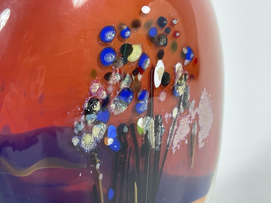 Signed M. Rhys Williams Studio Art Glass Vase 7H [Photo 6]