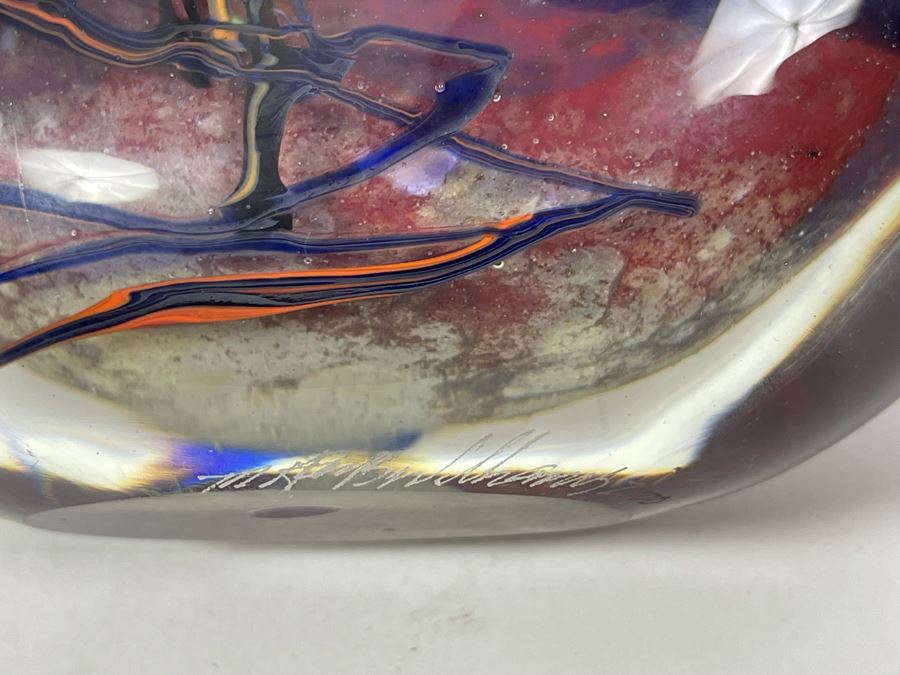 Signed M. Rhys Williams Studio Art Glass Vase 7H [Photo 9]