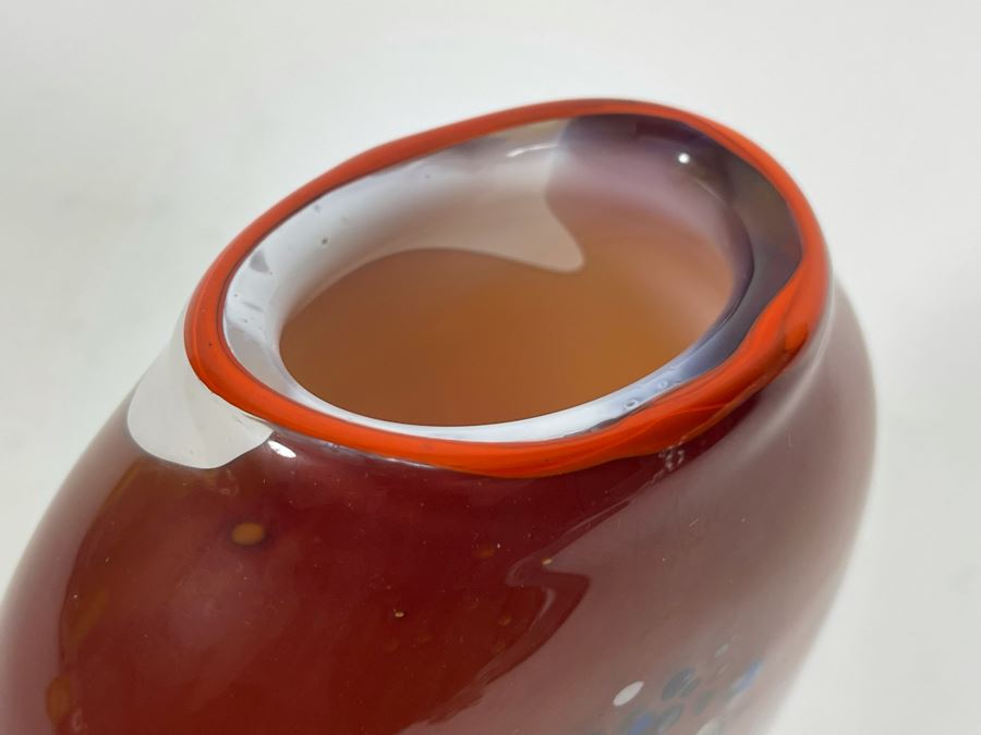 Signed M. Rhys Williams Studio Art Glass Vase 7H [Photo 7]