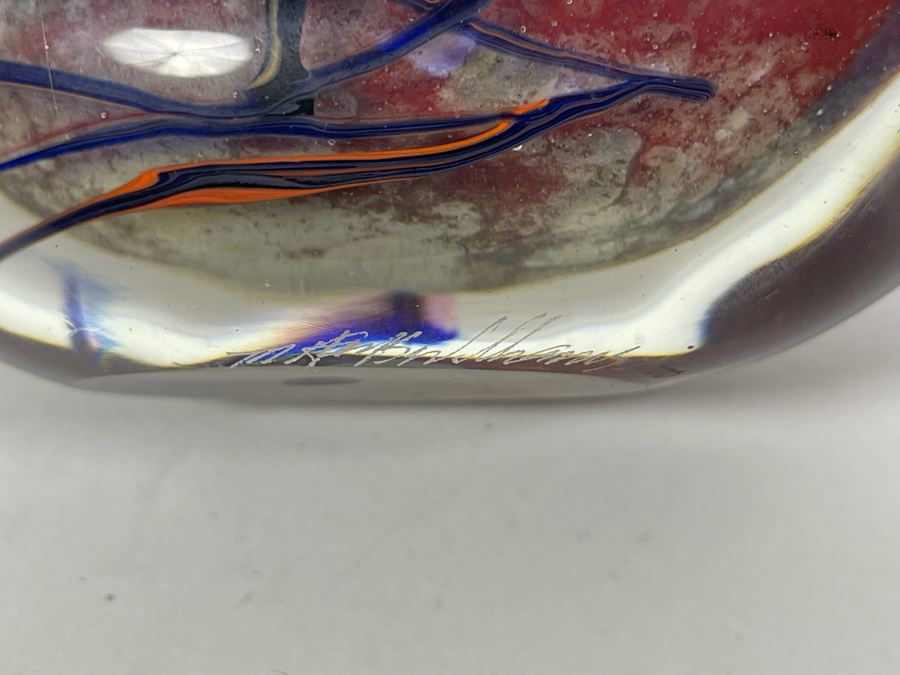 Signed M. Rhys Williams Studio Art Glass Vase 7H [Photo 12]