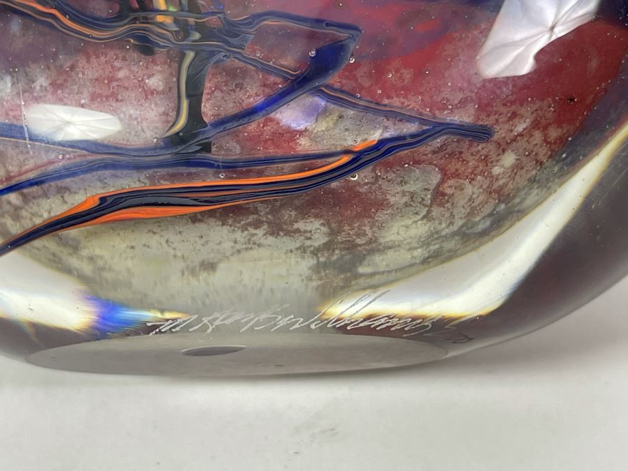 Signed M. Rhys Williams Studio Art Glass Vase 7H [Photo 8]