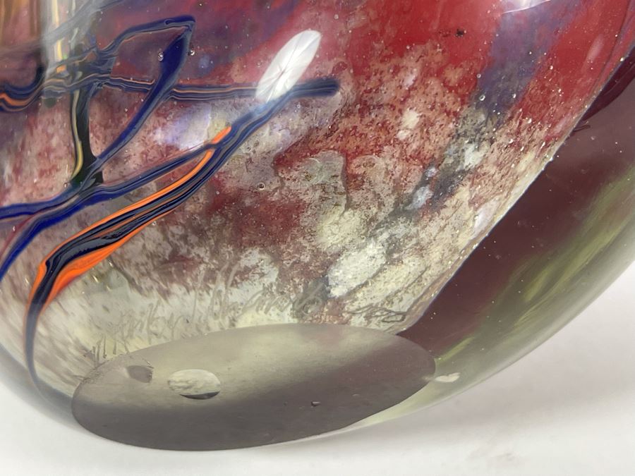 Signed M. Rhys Williams Studio Art Glass Vase 7H [Photo 11]