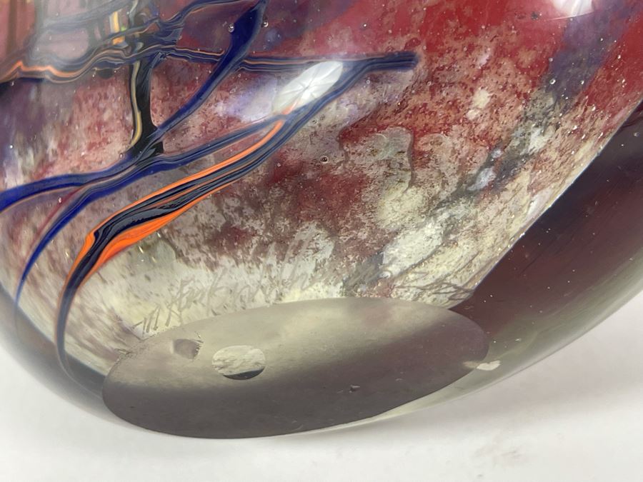 Signed M. Rhys Williams Studio Art Glass Vase 7H [Photo 10]