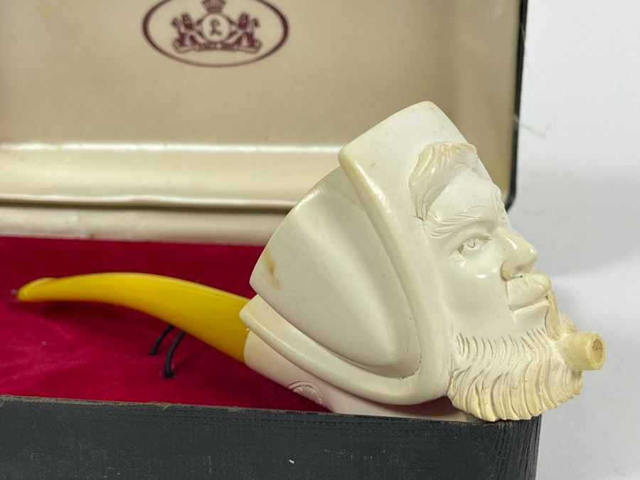 Vintage Meerschaum Carved Figural Man Pipe 6L Estimate $110 [Photo 5]