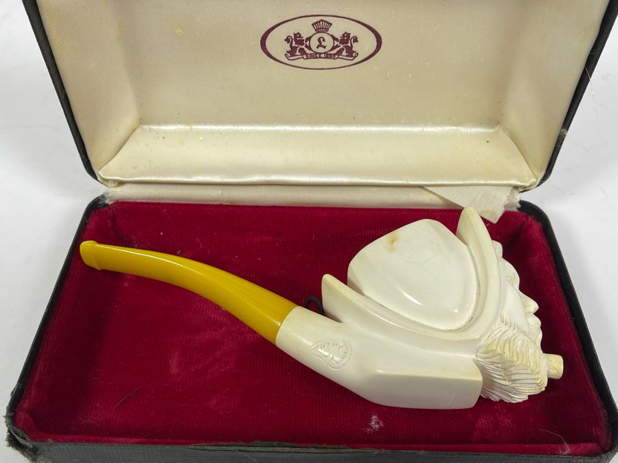 Vintage Meerschaum Carved Figural Man Pipe 6L Estimate $110 [Photo 9]