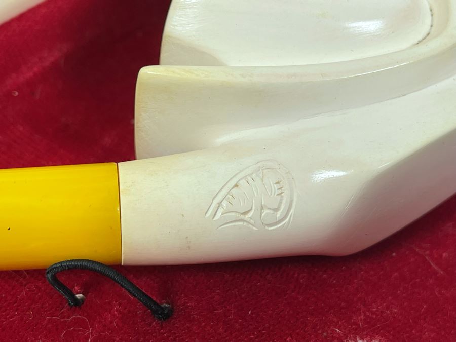 Vintage Meerschaum Carved Figural Man Pipe 6L Estimate $110 [Photo 8]