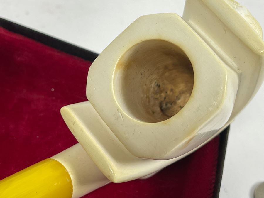 Vintage Meerschaum Carved Figural Man Pipe 6L Estimate $110 [Photo 7]